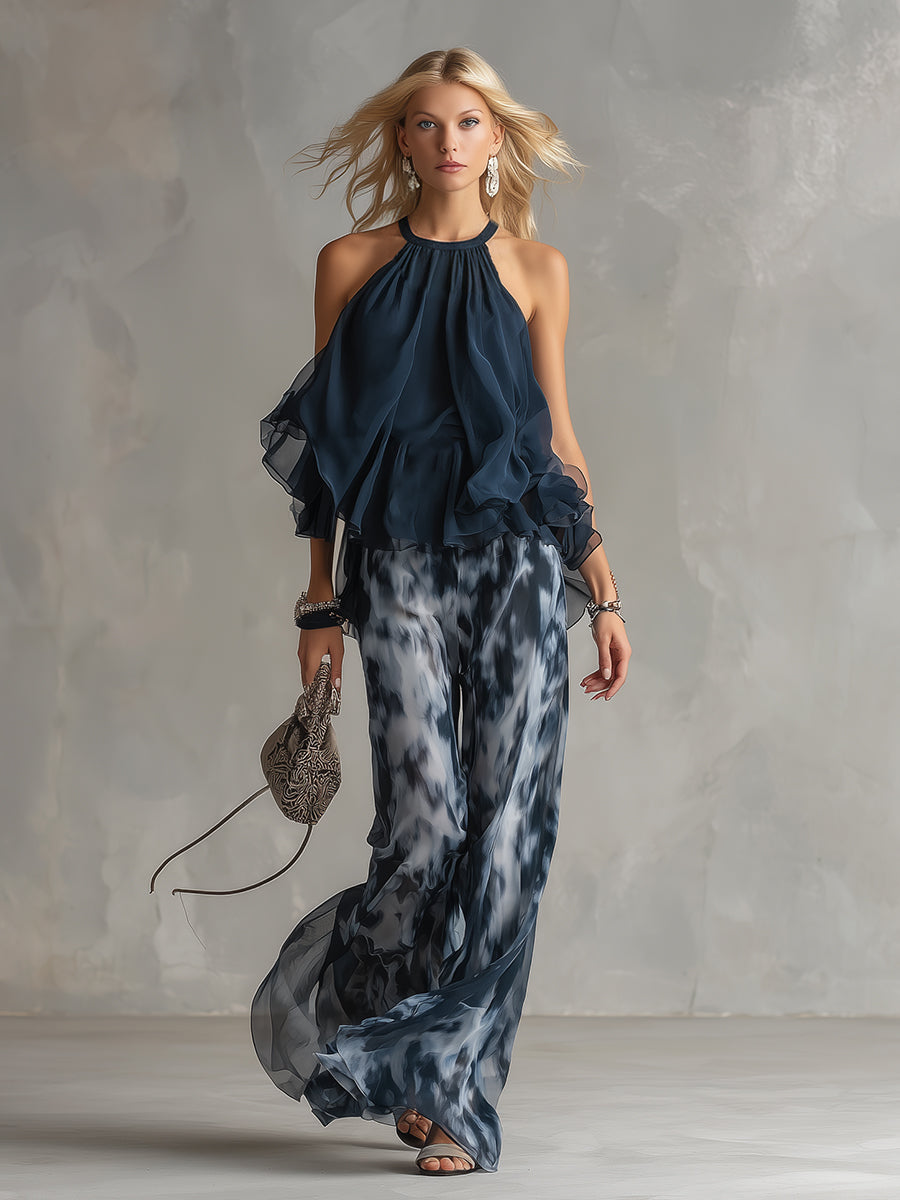 Élise | Conjunto elegante y ligero con top fluido y pantalón amplio