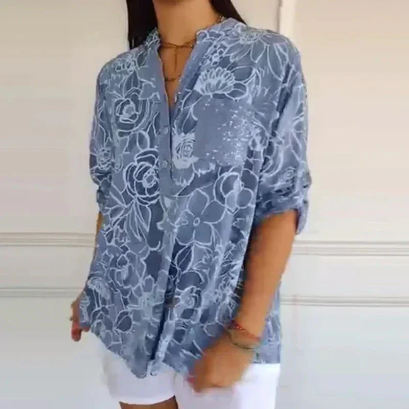 Coralie™ — Blusa elegante con estampado refinado
