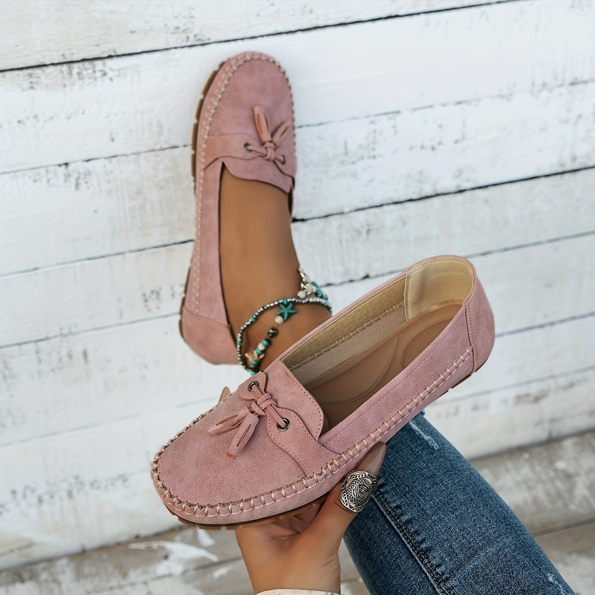 Nadine - Mocasines Clásicos con Detalle de Borlas