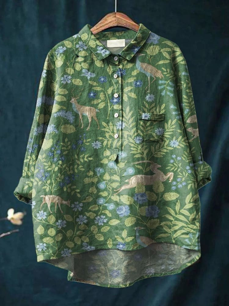 Isolde™ | Camisa de Lino Atemporal con Estampado