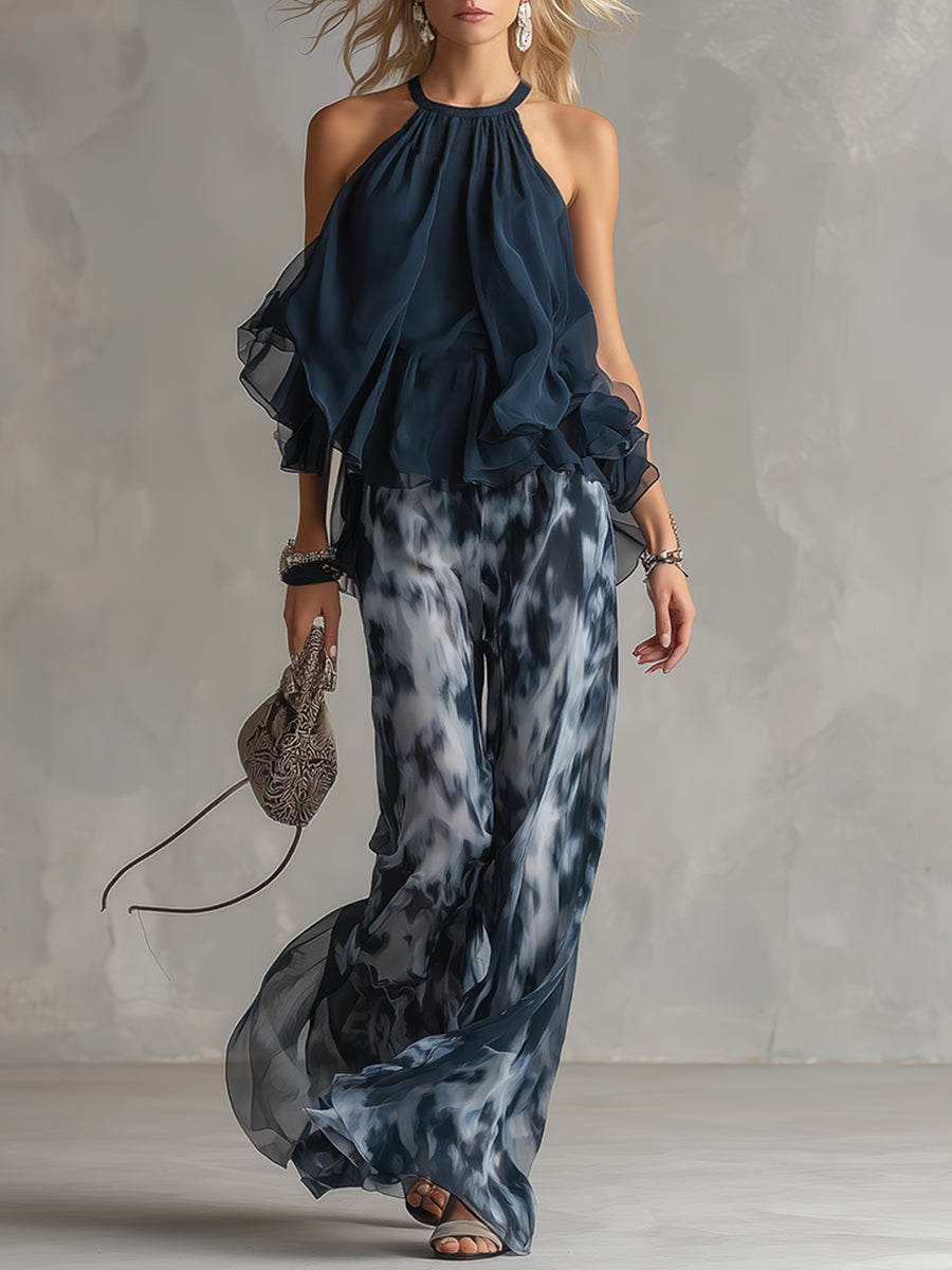 Élise | Conjunto elegante y ligero con top fluido y pantalón amplio