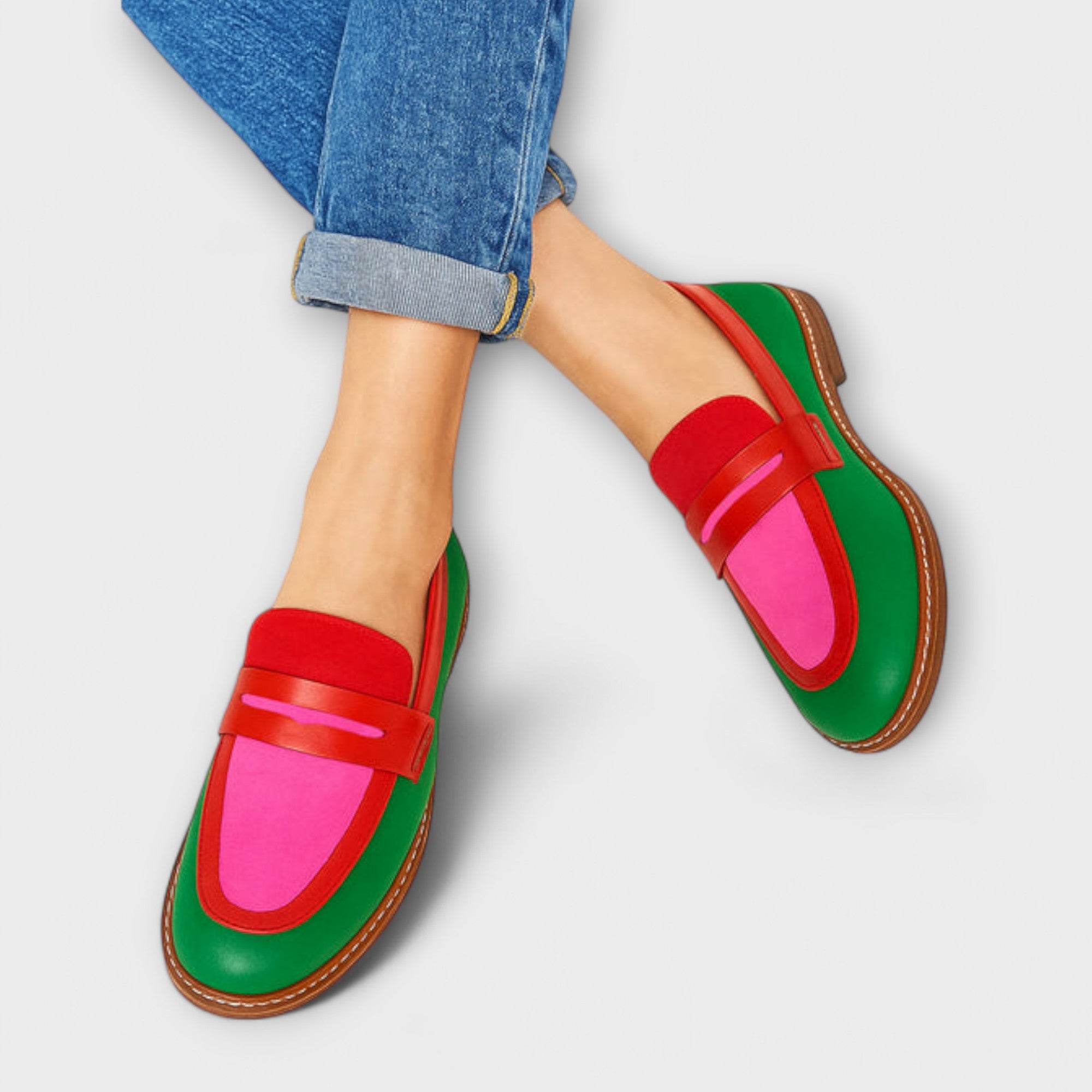 Nyla™ | Mocasines Casual a Contraste