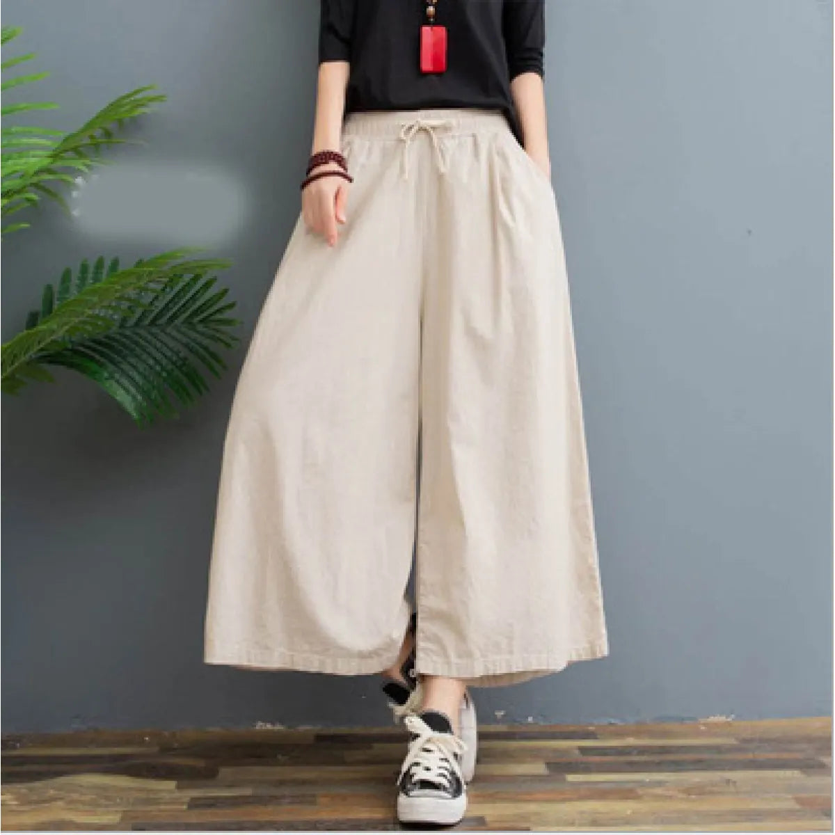 AMELINA – PANTALONES DE LINO PLISADOS COMFORT FIT