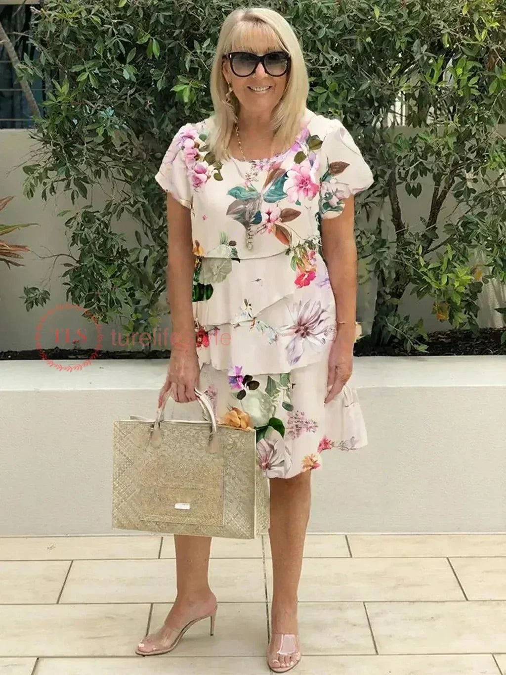 Giselle™ - Vestido Floral con Volantes Plisados