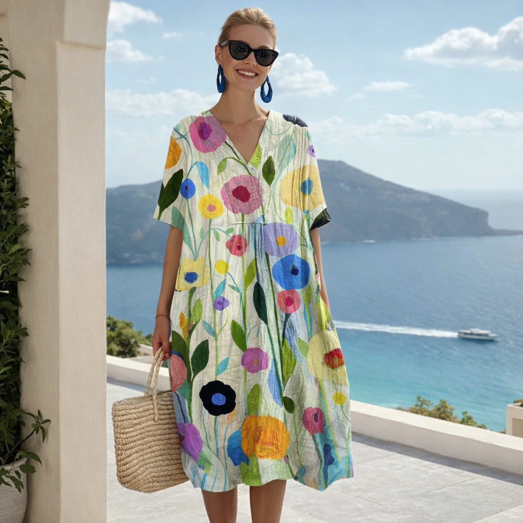 Vestido de Verano Cómodo de Estilo Italiano – Cubriente y Ligero
