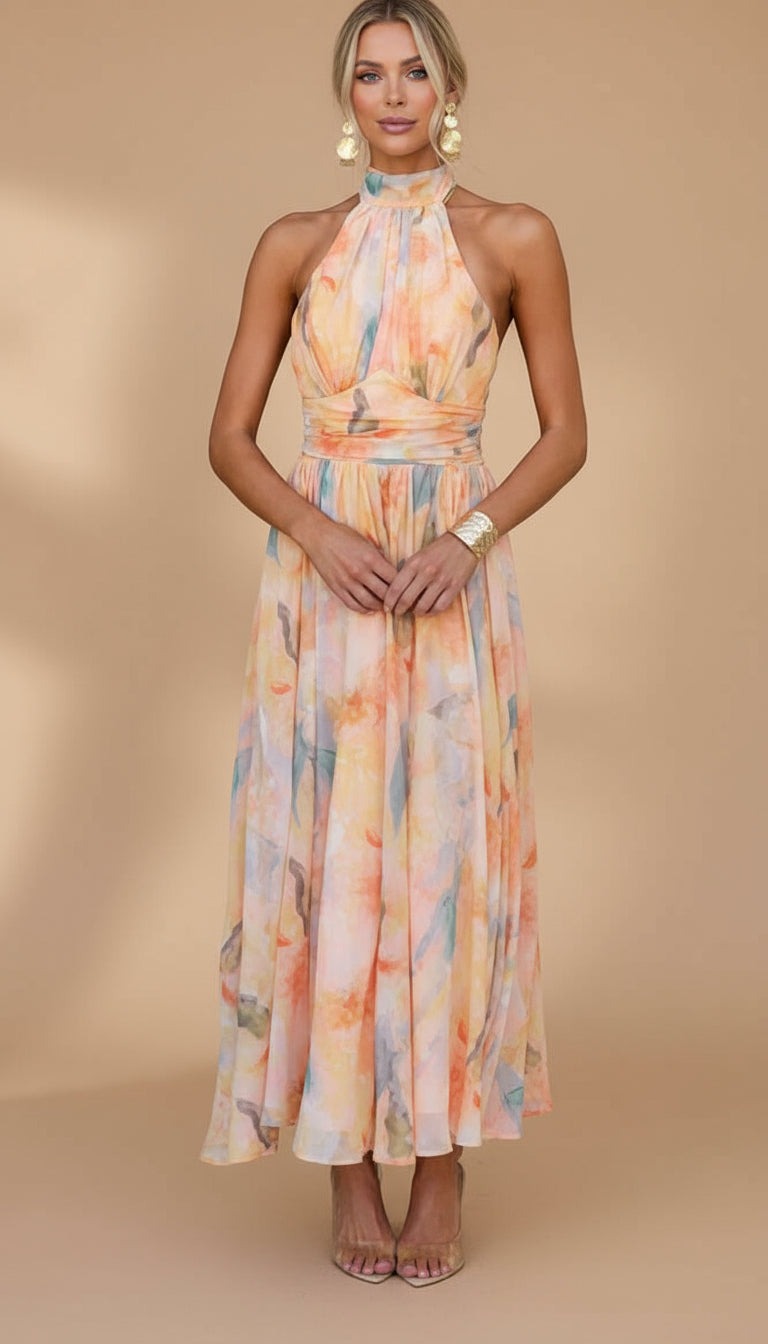 Ava™ | Vestido Maxi Impreso
