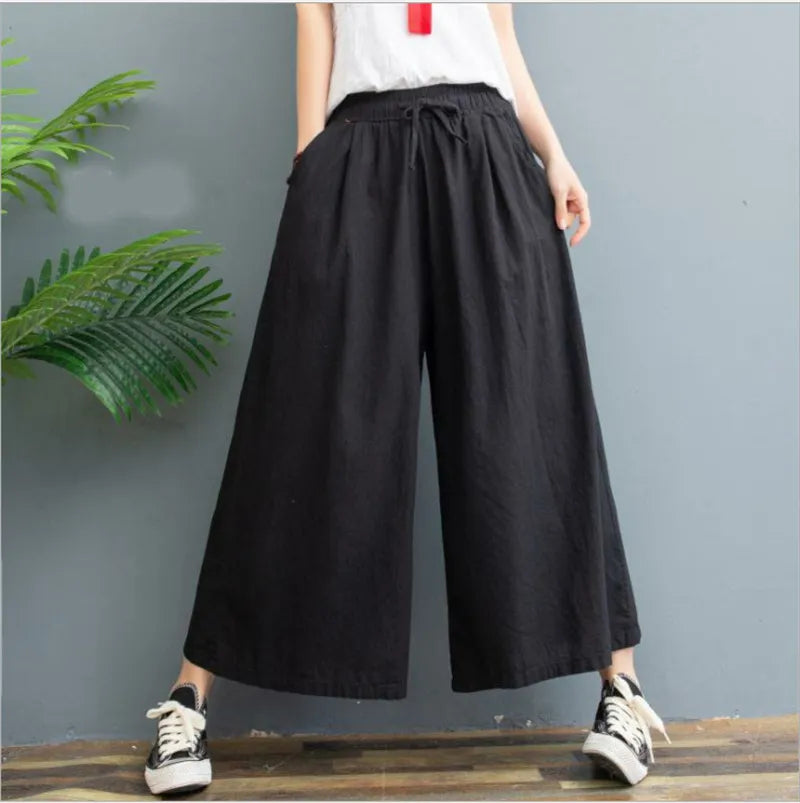 AMELINA – PANTALONES DE LINO PLISADOS COMFORT FIT
