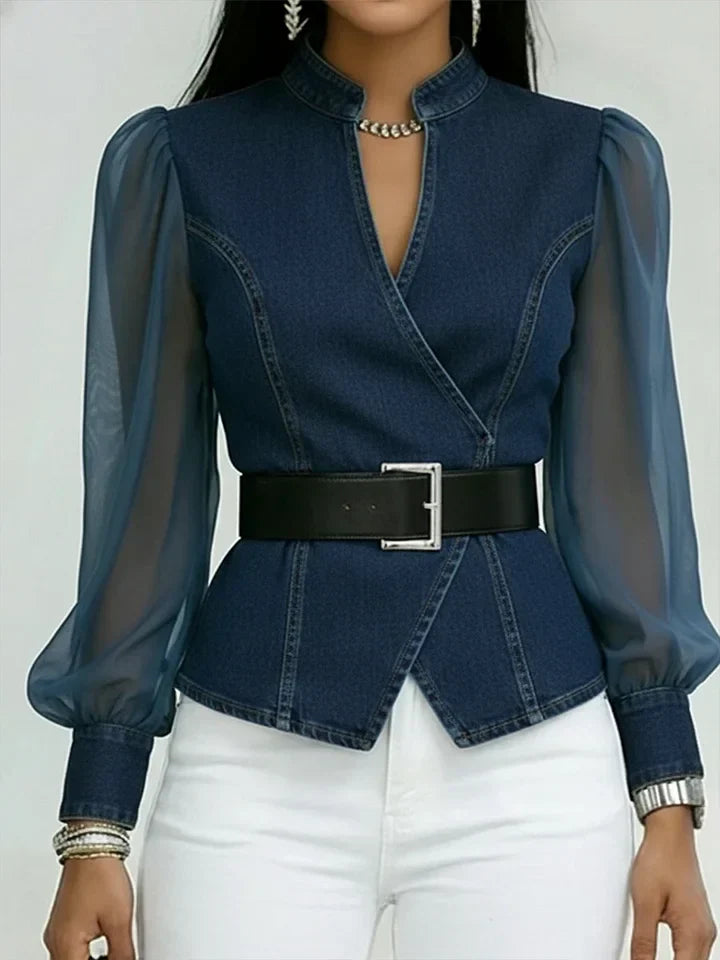 Séraphine™ — Blusa elegante ajustada con cinturón refinado