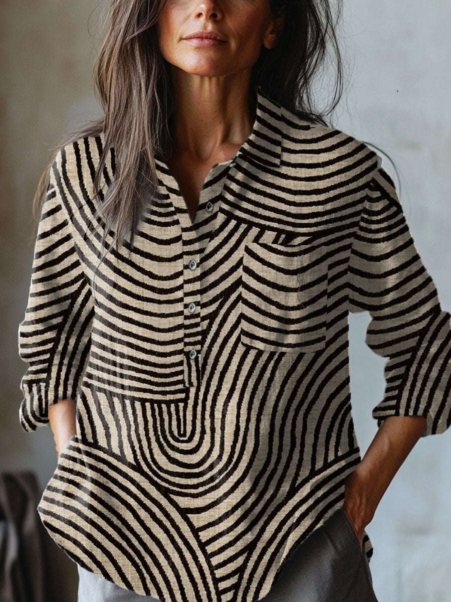 Adelina – Camisa de lino con estampado