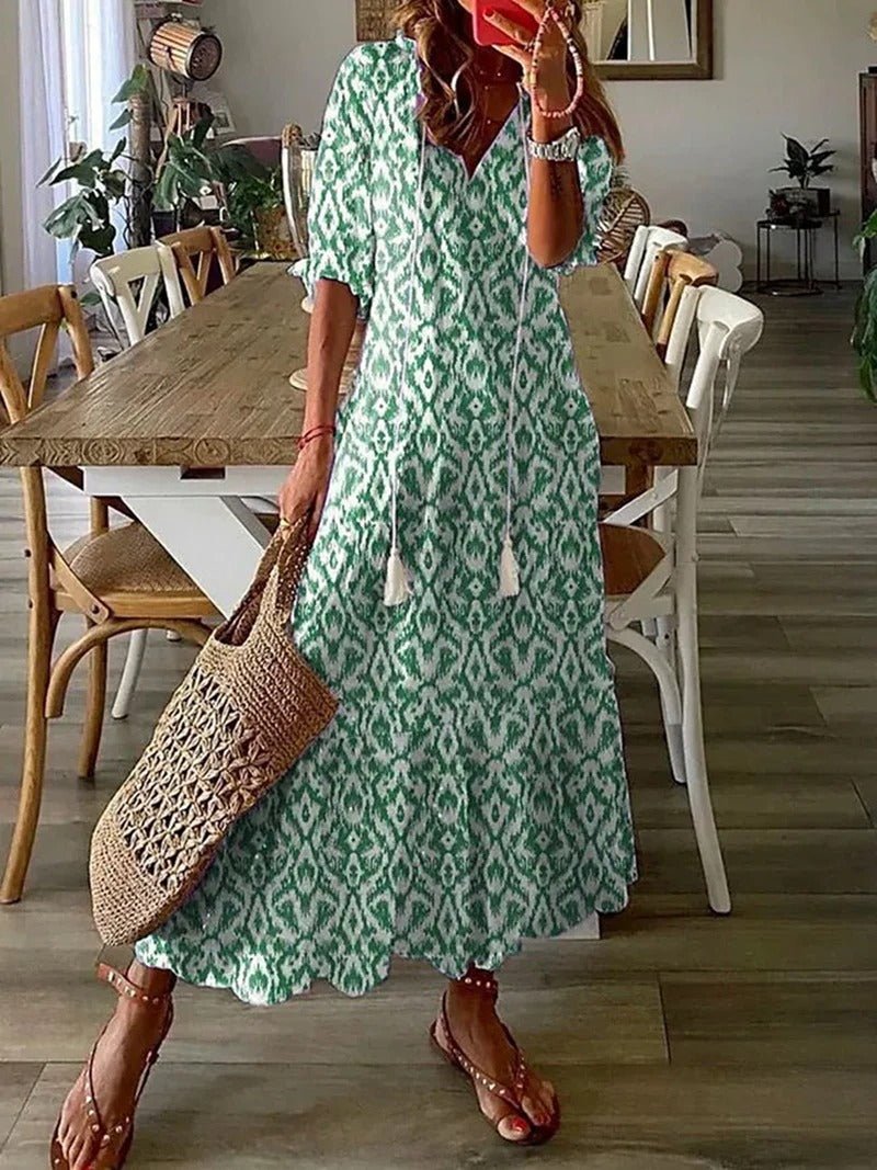 Lana - Vestido Maxi Boho que Acentúa la Figura