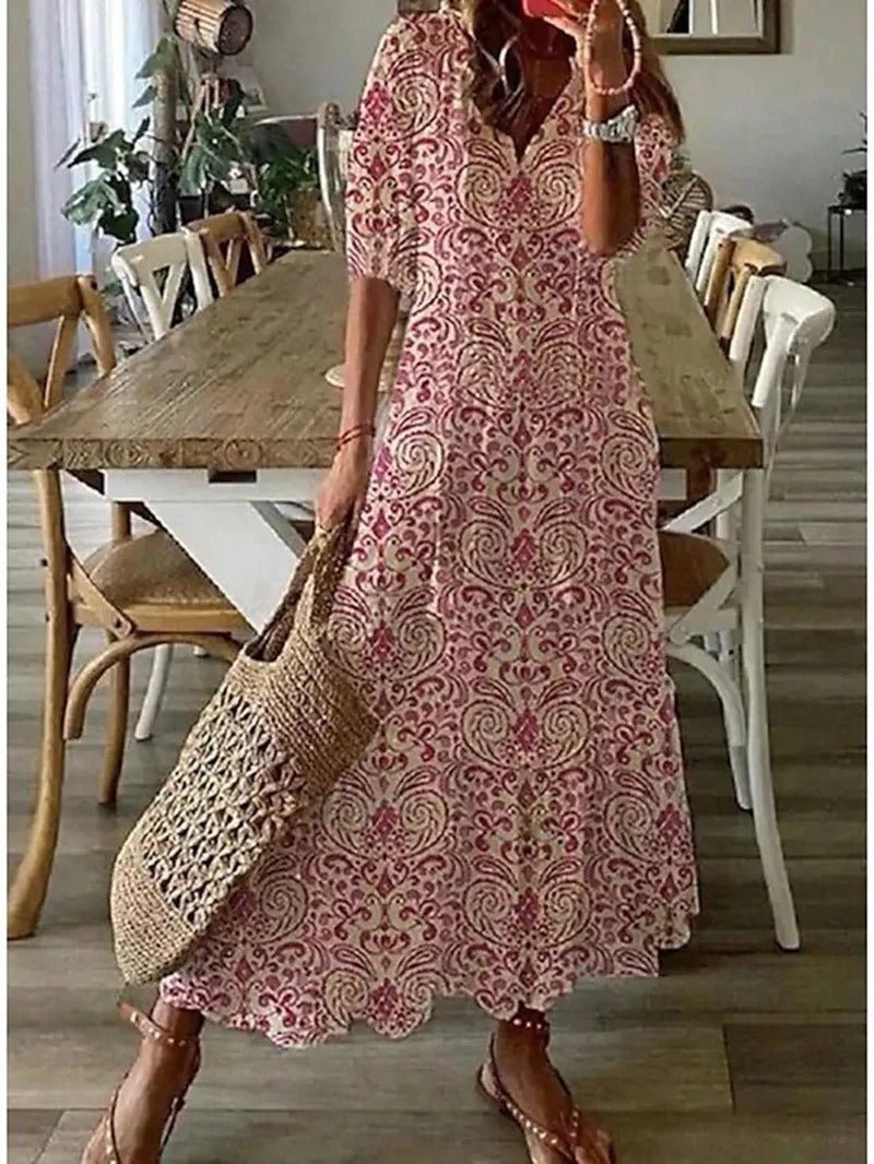 Lana - Vestido Maxi Boho que Favorece la Figura