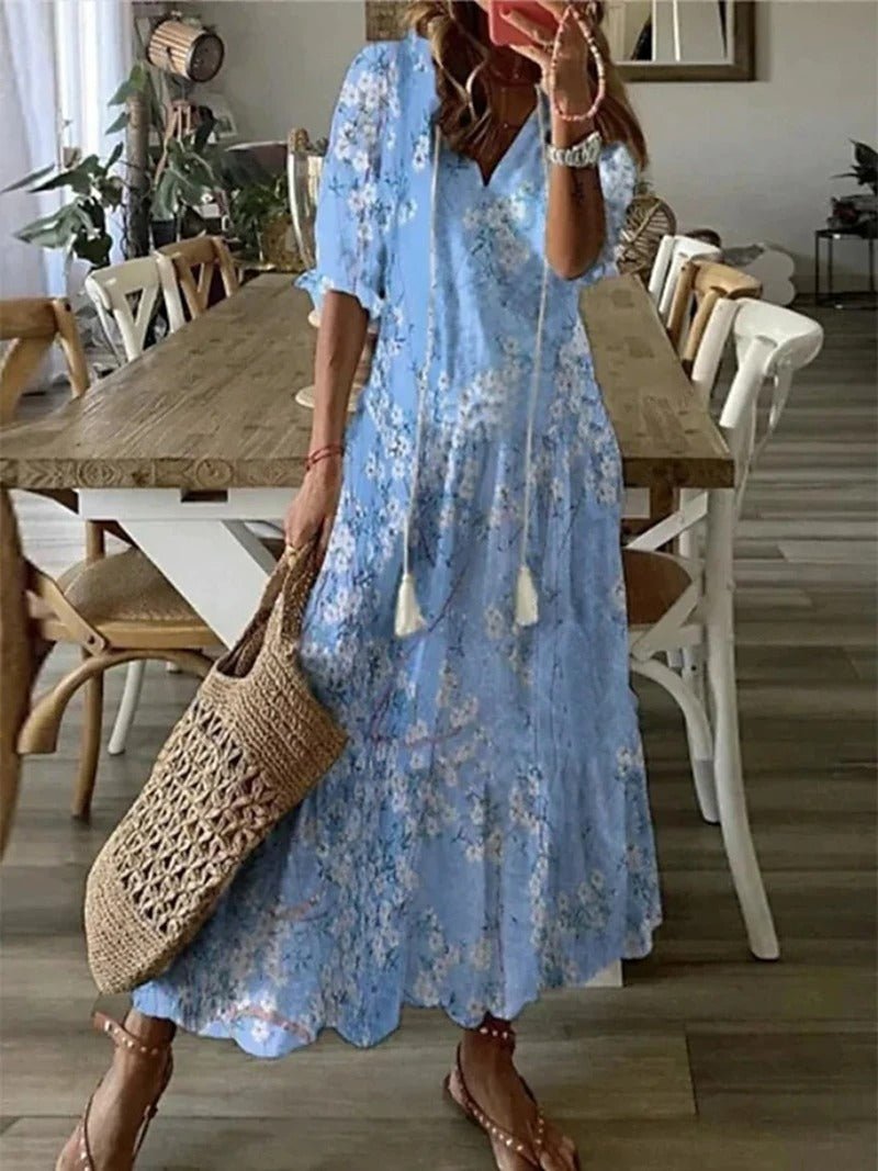 Lana - Vestido Maxi Boho que Acentúa la Figura