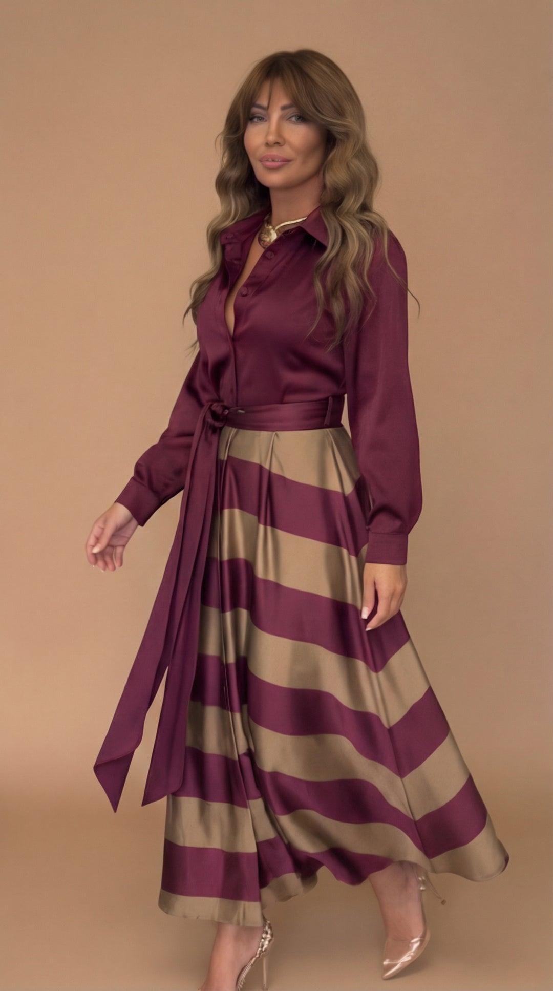 Mila™ | Vestido Maxi a Rayas