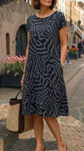 Melia | Vestido de verano con escote redondo y hermosa estampado
