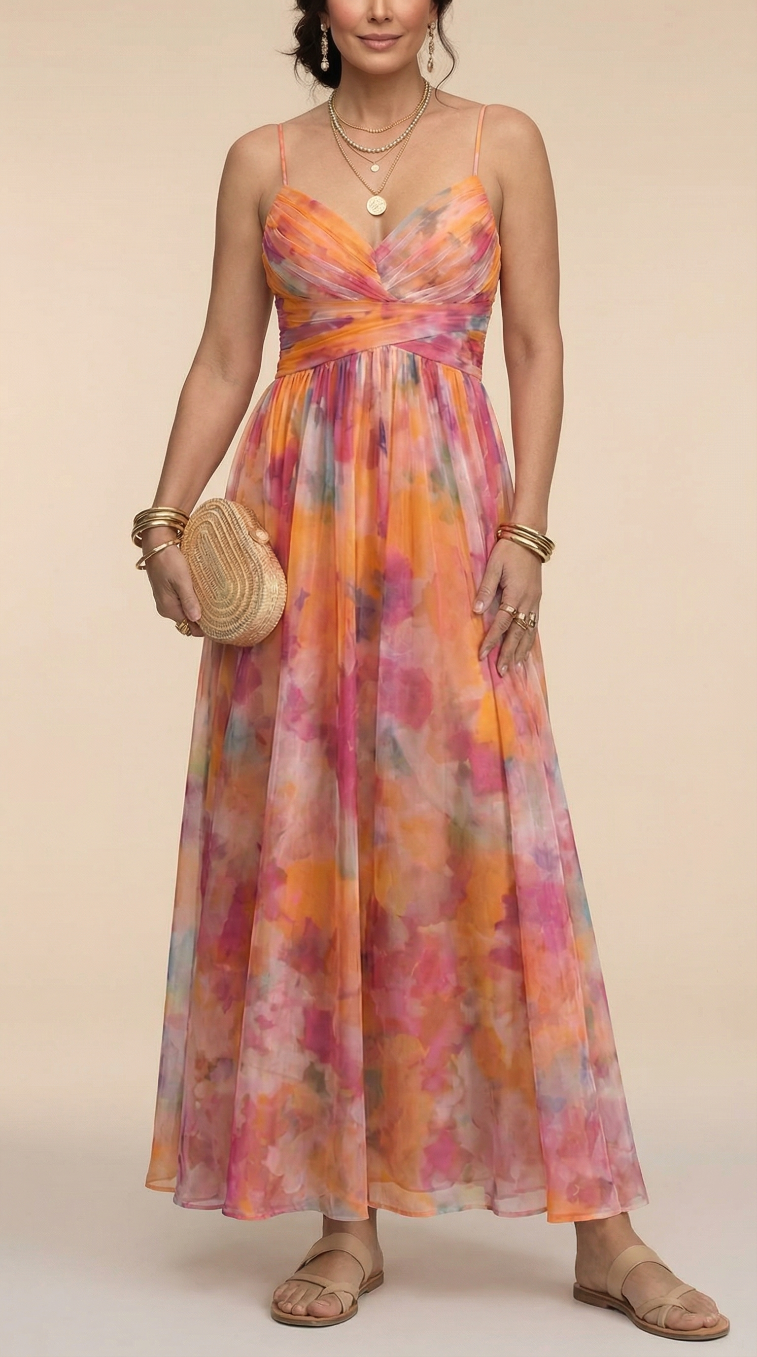 Giselle | Maxi vestido encantador con estampado floral