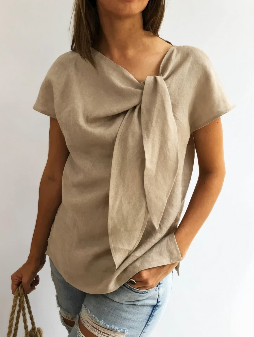 Elisa™ — Blusa elegante con lazo