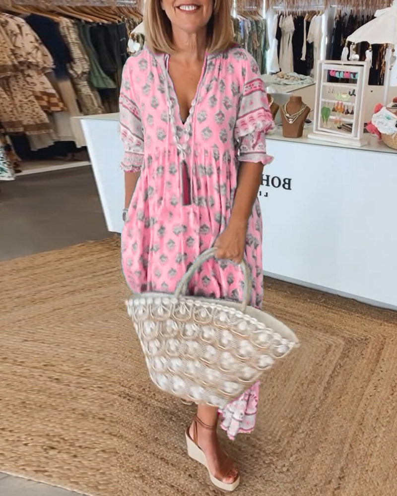 Peyton – Vestido Bohemio de Manga Larga con Linterna