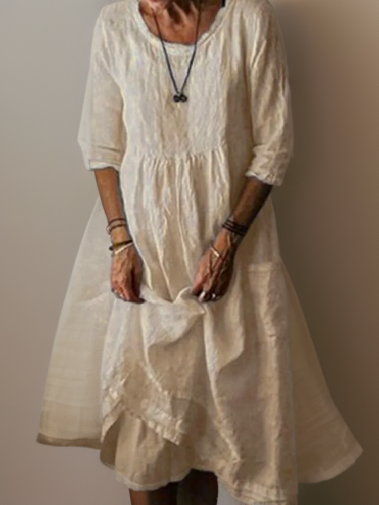 Katie - Vestido Midi Plisado de Verano
