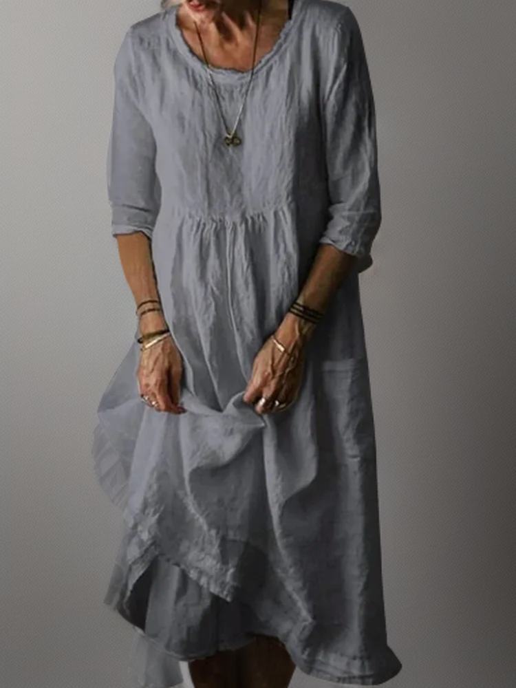 Katie - Vestido Midi Plisado de Verano