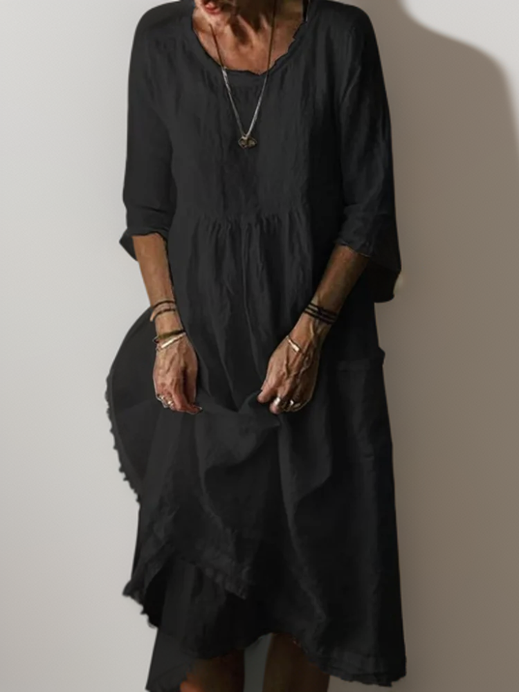 Katie - Vestido Midi Plisado de Verano