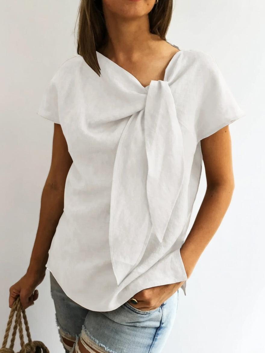 Elisa™ — Blusa elegante con lazo