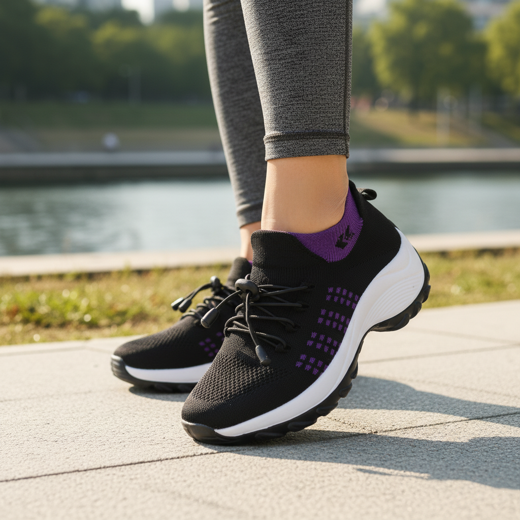Ambulo Zapatos Ortopédicos de Tejido - Lila Negro