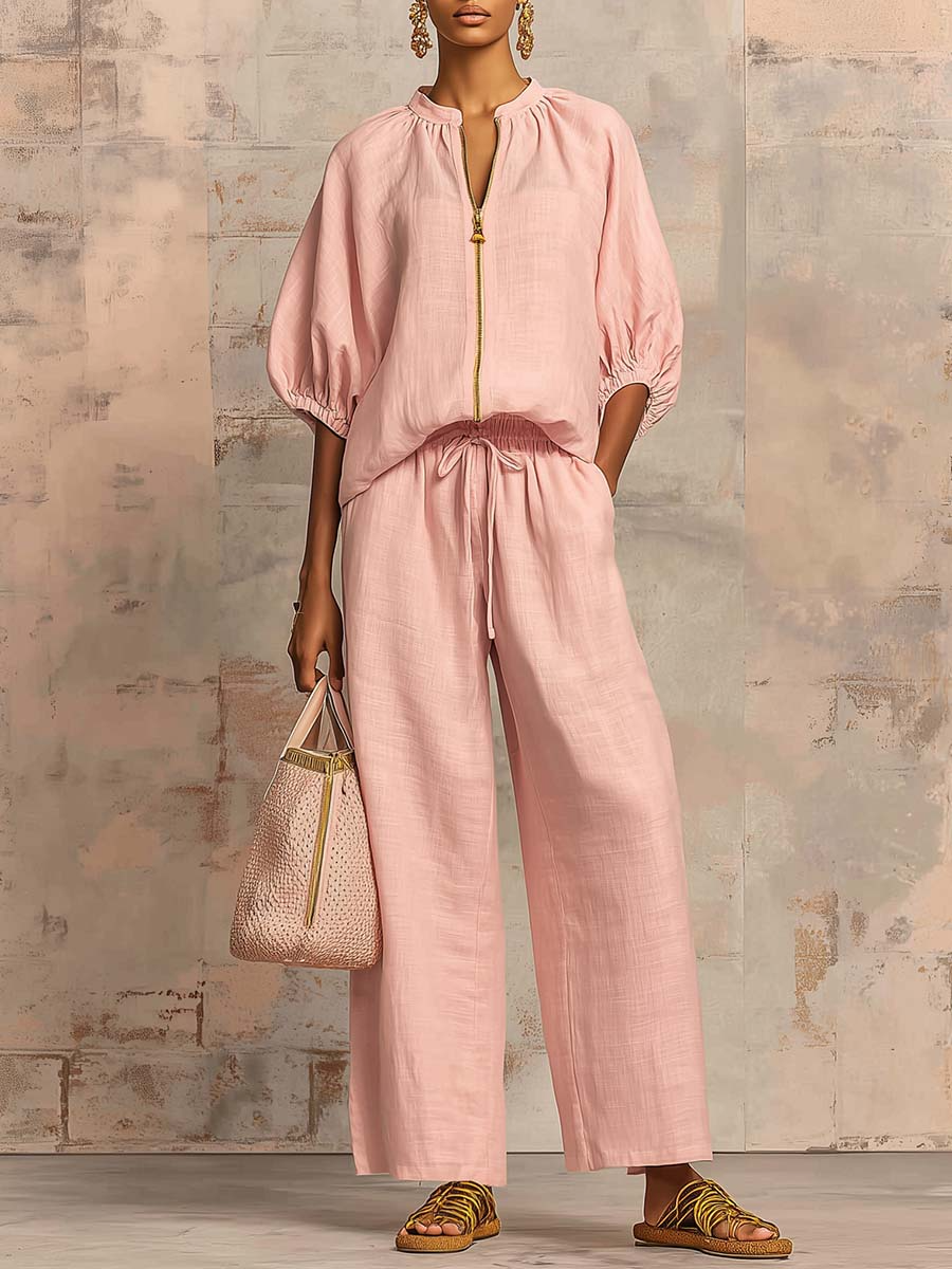 Enrichetta™ – Conjunto Casual Chic con Blusa y Pantalón