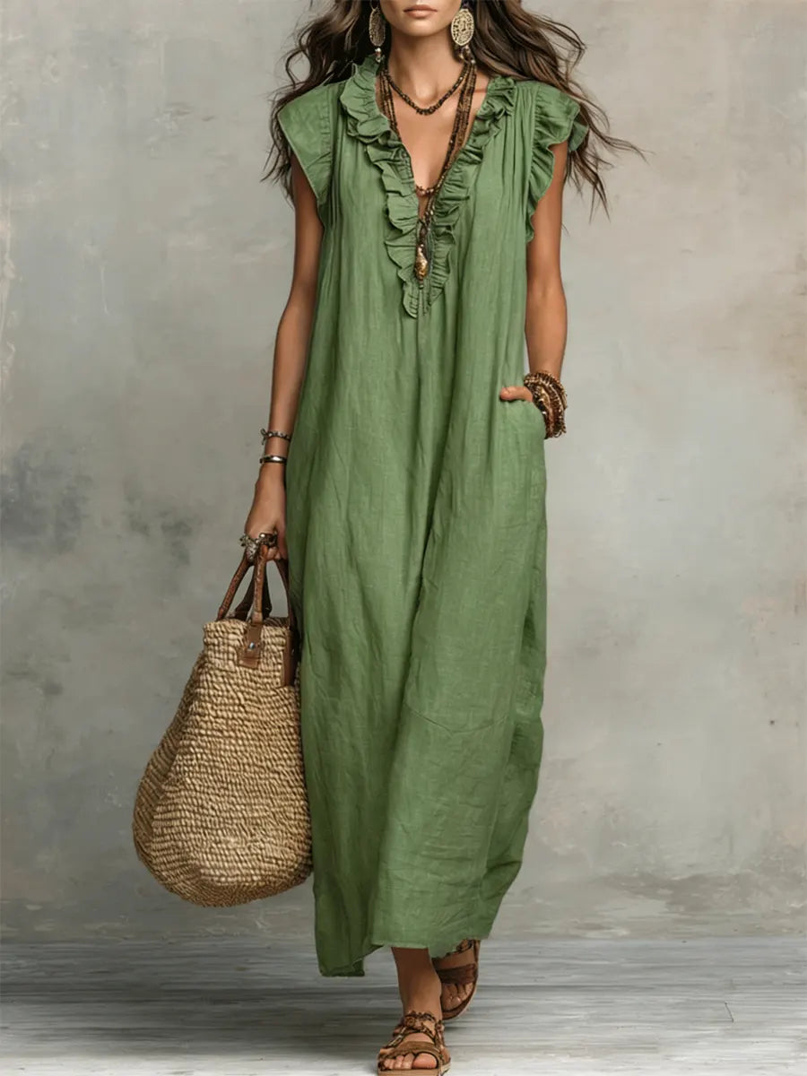 Carmela™ – Vestido Largo con Volantes
