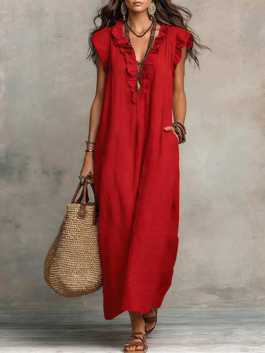 Carmela™ – Vestido Largo con Volantes