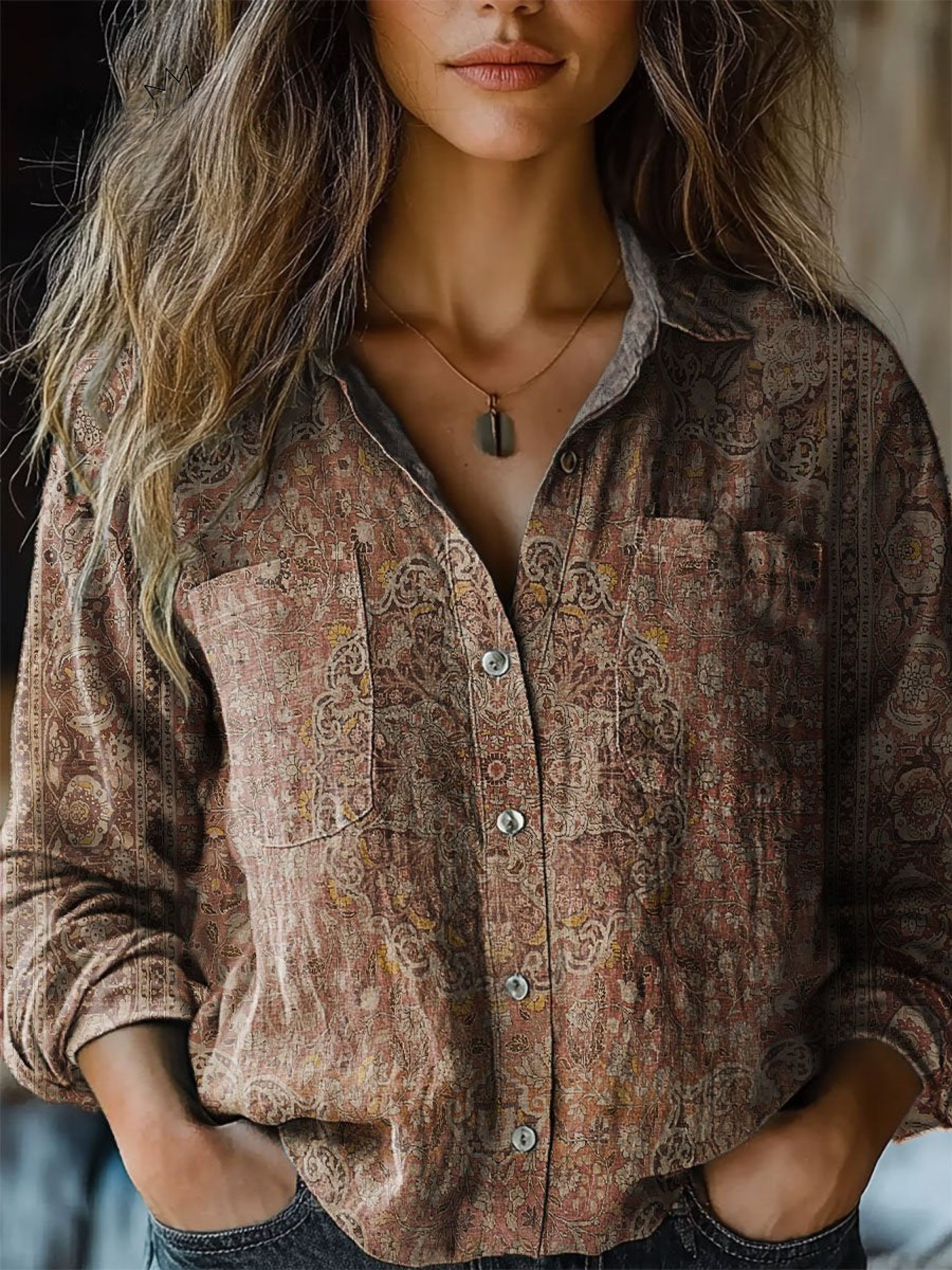 Rachel | Camiseta de Algodón Cómoda de Manga Larga Casual con Estampado Vintage para Mujeres