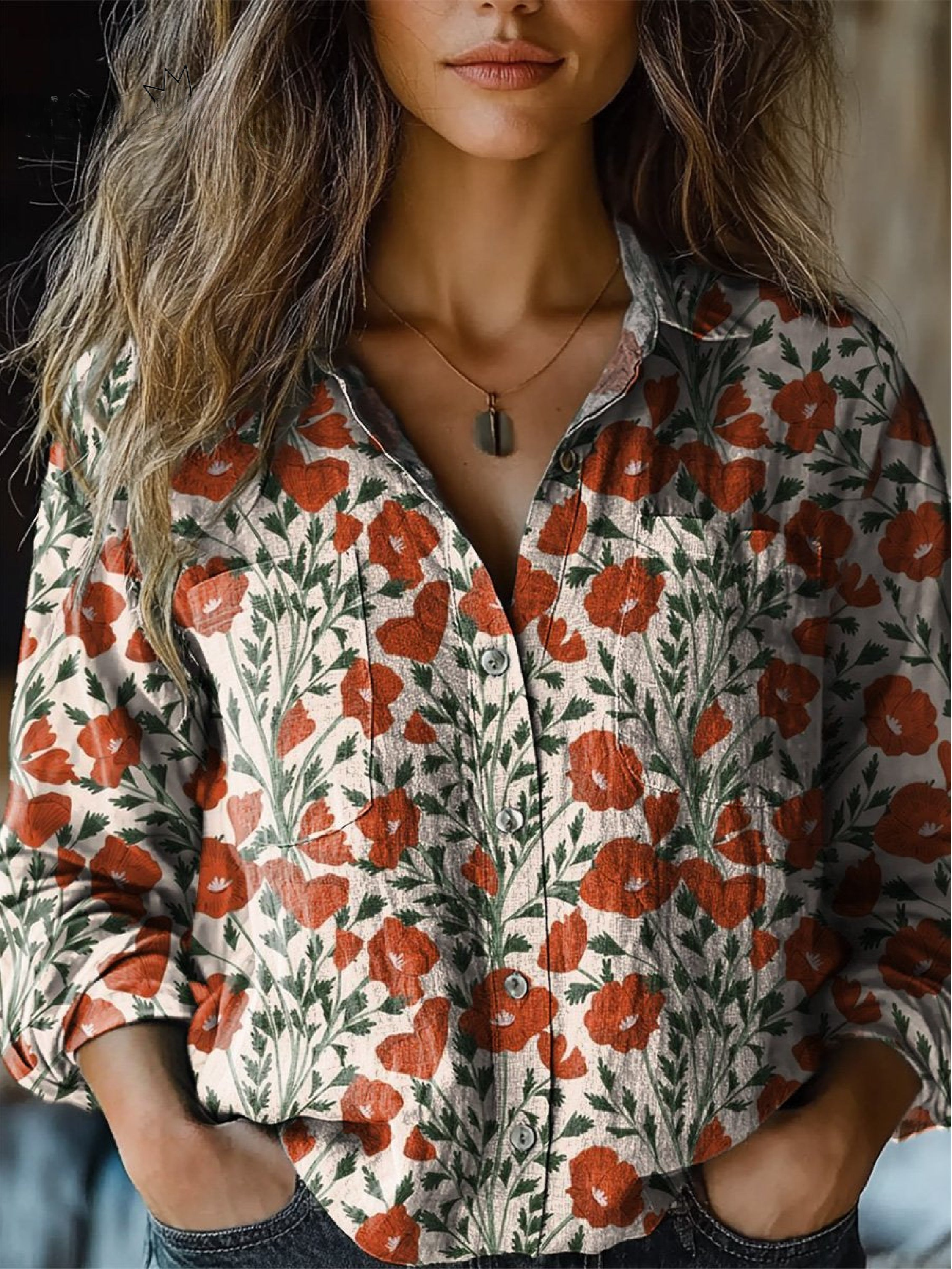 Martha | Patrón Floral de Amapola de Verano
