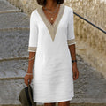 Élise – Vestido elegante de manga media con escote en V