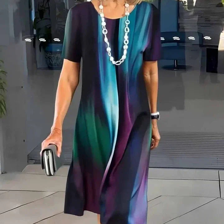 Dalia™ - Vestido de Mujer con Pliegues y Bloques de Color