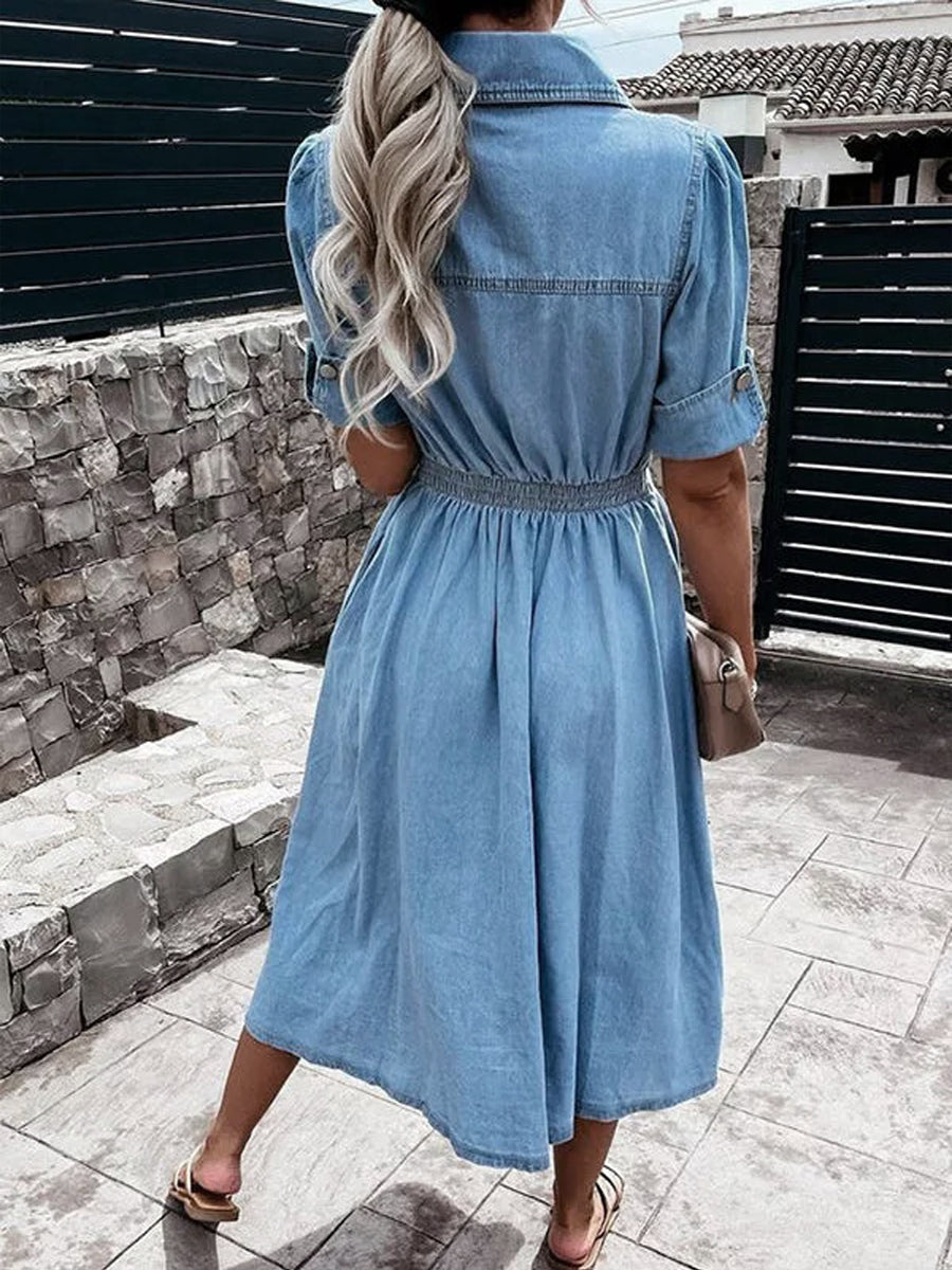 Deborah | Vestido de Mezclilla de Manga Corta