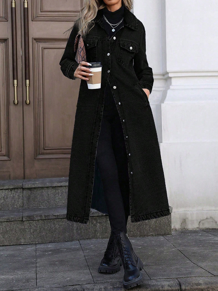 Maya | Chaqueta de mezclilla larga y elegante