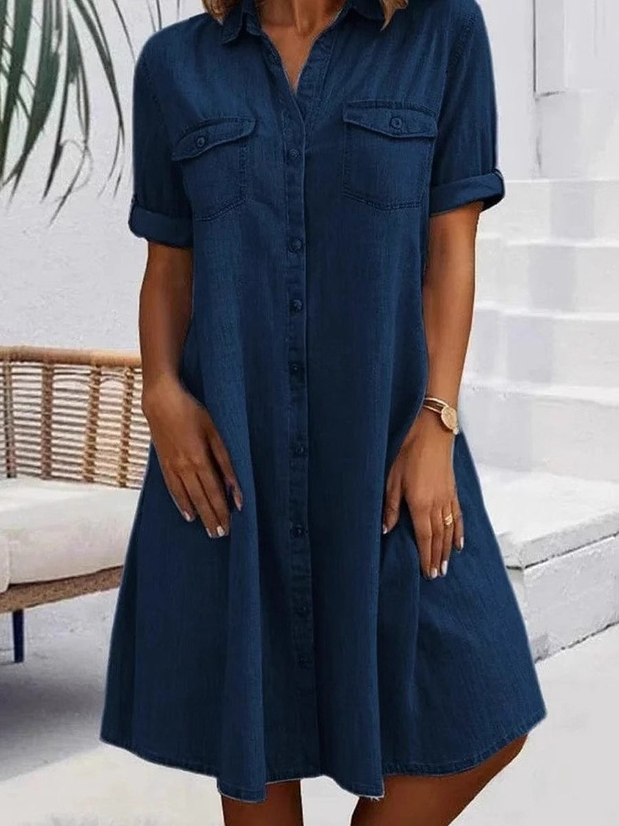Patricia | Vestido Midi de Estilo Casual en Denim