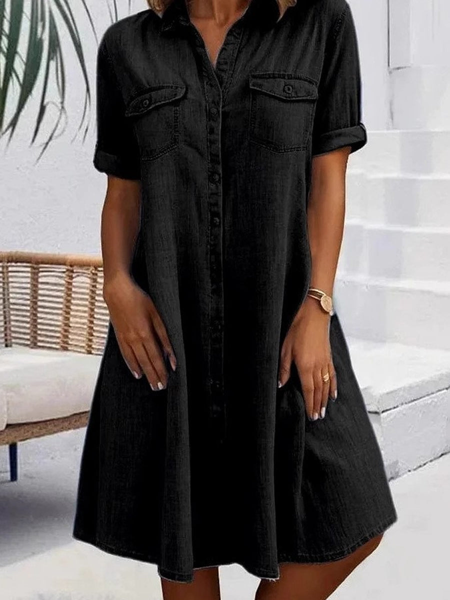 Patricia | Vestido Midi de Estilo Casual en Denim