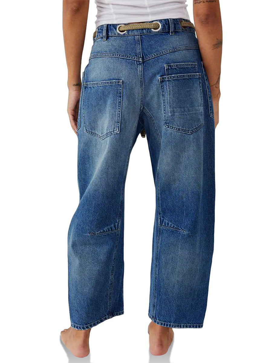 Margaret | Jeans de Patchwork con Cuerda