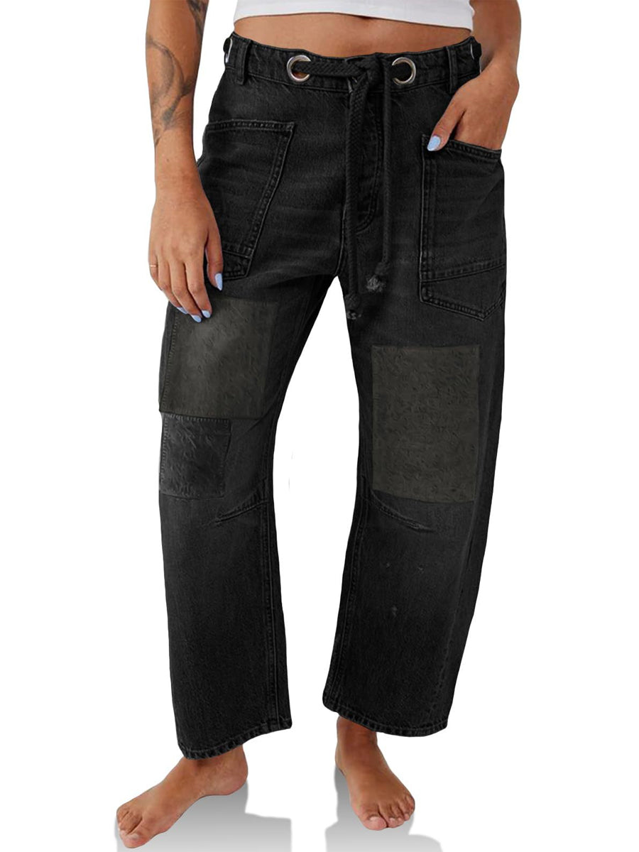 Margaret | Jeans de Patchwork con Cuerda