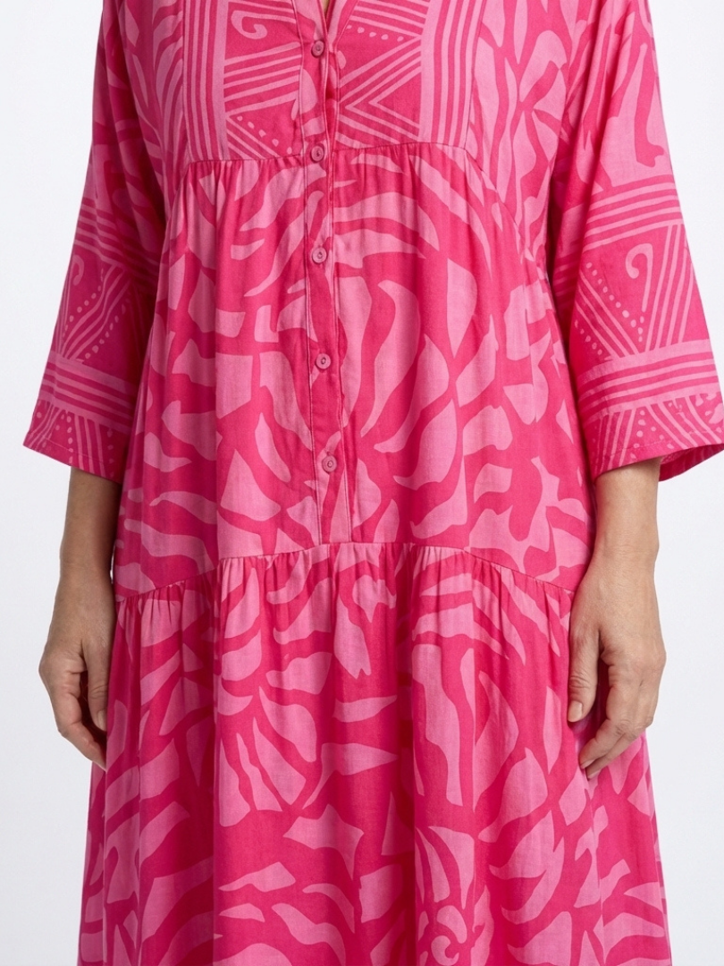 Marielle | Vestido Midi con Botones en la Parte Frontal