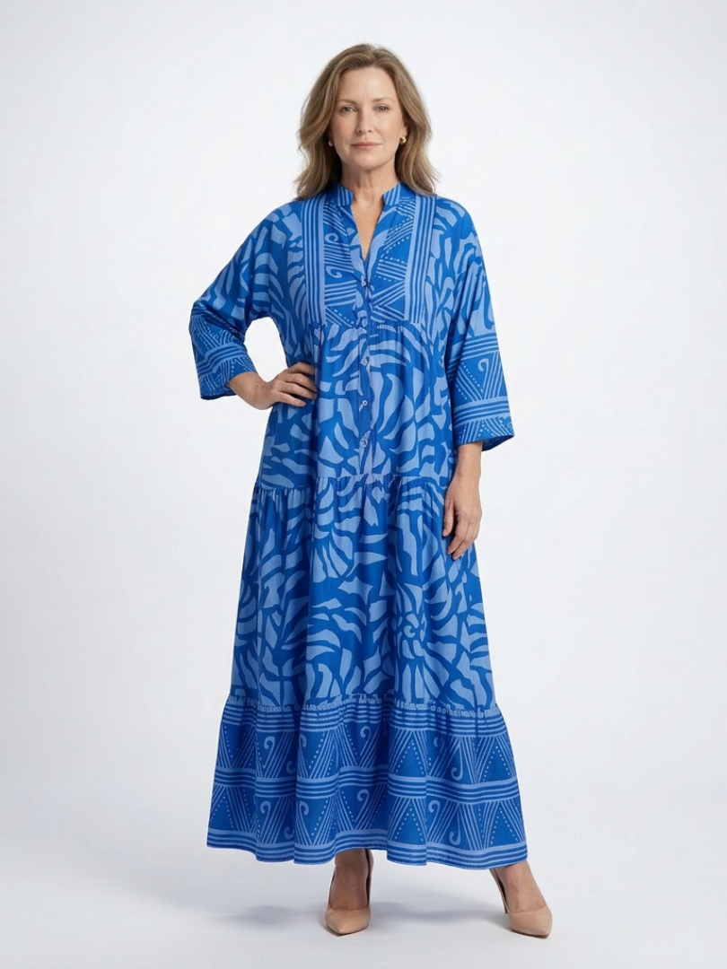 Marielle | Vestido Midi con Botones en la Parte Frontal
