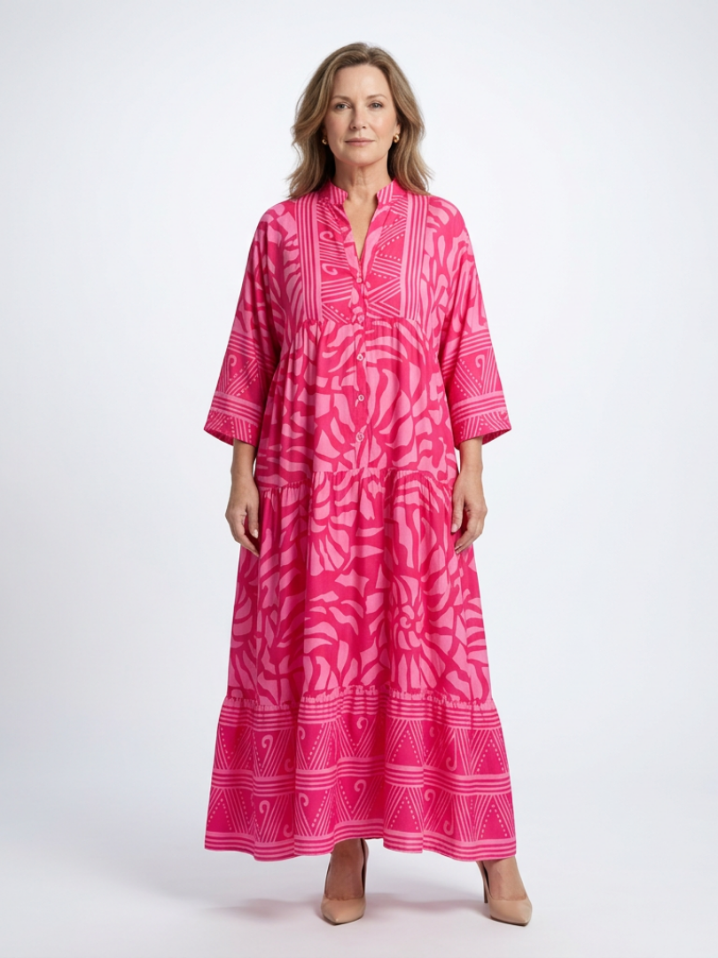 Marielle | Vestido Midi con Botones en la Parte Frontal